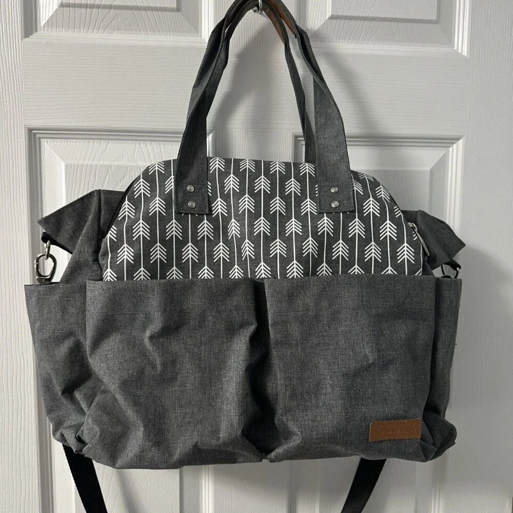 Lekebaby Baby Nappy Changing Bag Satchel Messenger Large Capacity, Arrow GR48